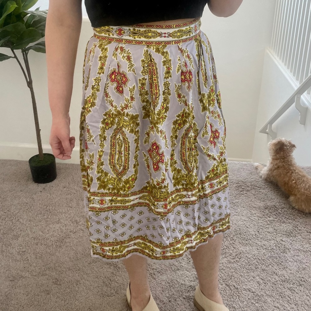 ⭐️ Echarpe Paisley Hipster Hippie Artsy Pleated Flat Boho Bohemian Classy Skirt